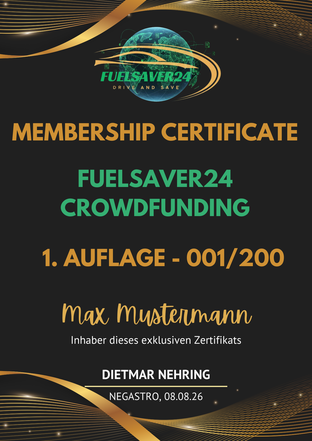 VIP-Gold-Unterstützer – Crowdfunding Fuelsaver24
